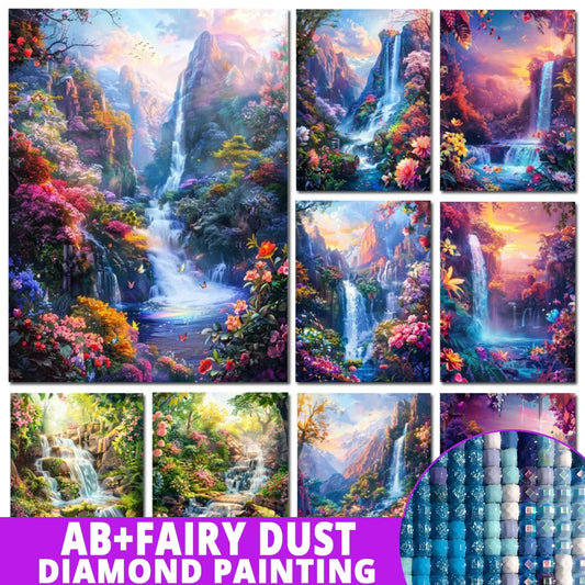 AB Diamond Painting met Fairy dust steentjes – Berg & Waterval