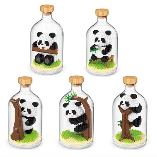 Bouwpakket Mini Panda – Schattige Micro Blocks in Displayfles