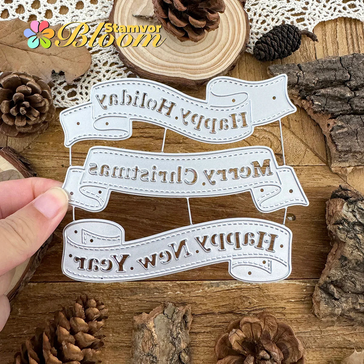 Snijmal Kerst Tekstlinten voor Scrapbooking en Kaarten