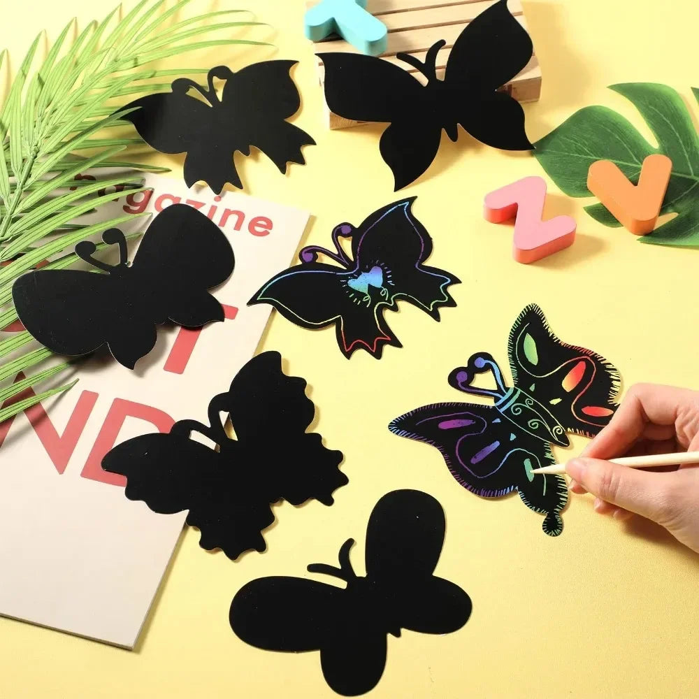 Krastekeningen set vlinders creatieve kaartenset