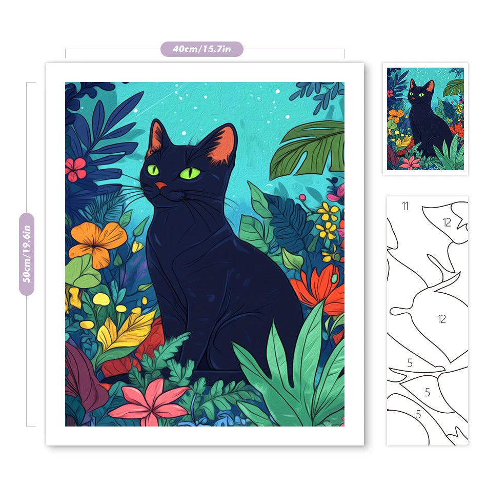 Schilderen op nummer Dieren - Kat Modern Schilderij - 9952953