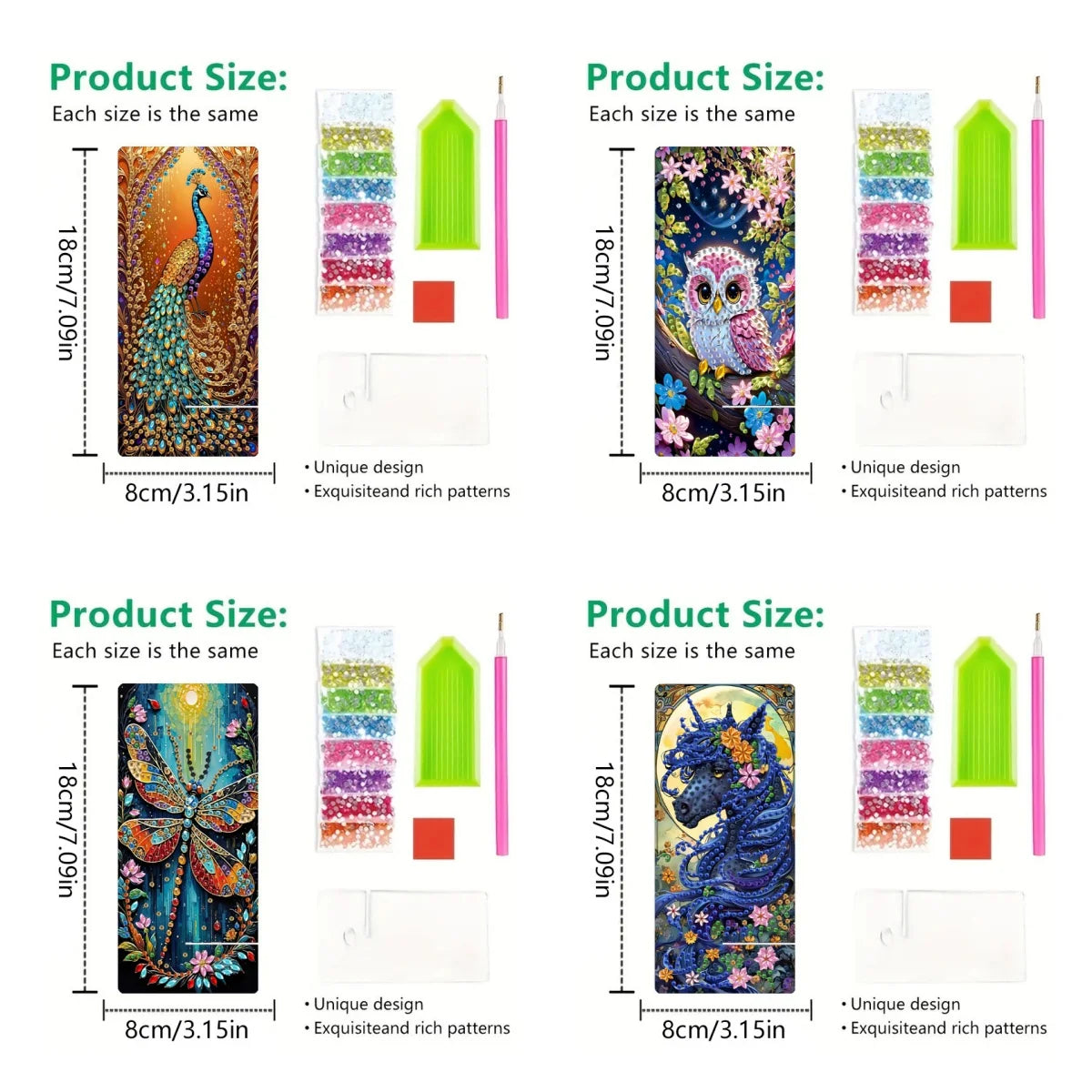 Diamond Painting Telefoon standaard pauw uil kristal houder spiegel