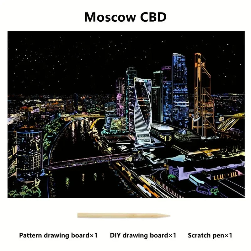 Krastekening Deluxe Regenboog Scratch Paper Set voor Creatieve Ontspanning