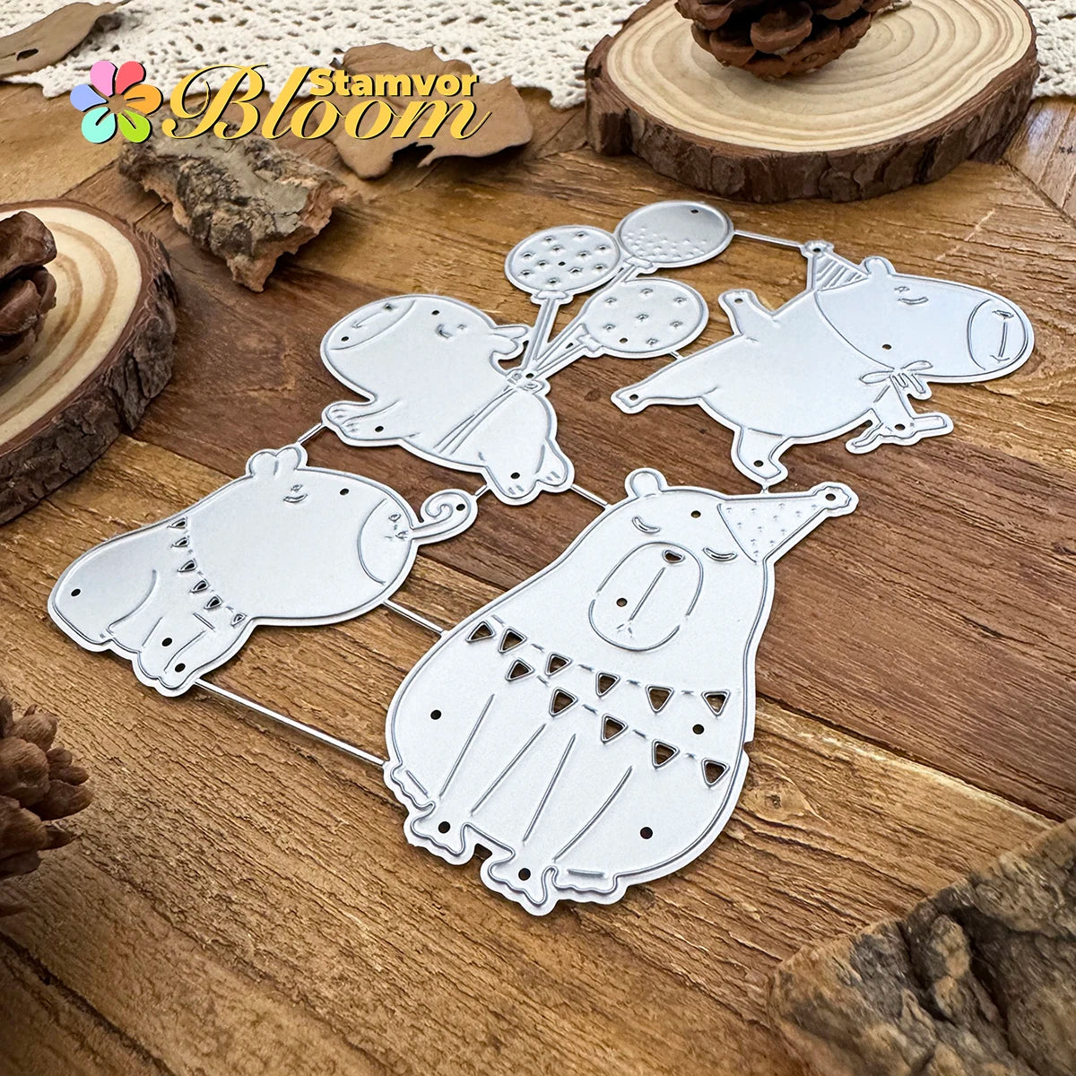 Snijmallen set Capibara Verjaardag Feest Decoratie Embossing Stencil
