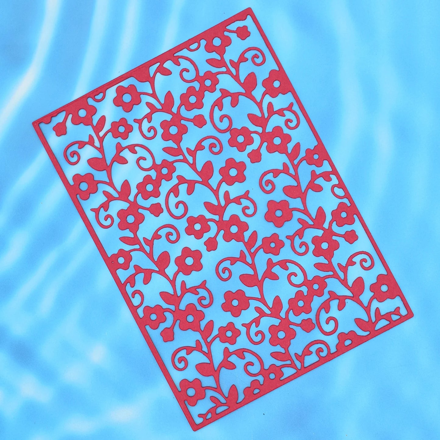 Metalen Snijmal Bloemen Achtergrond Rechthoekig Frame