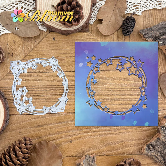 Snijmal Sterrenhemel Cirkel Frame – Decoratief Embossing en Scrapbooking Ontwerp