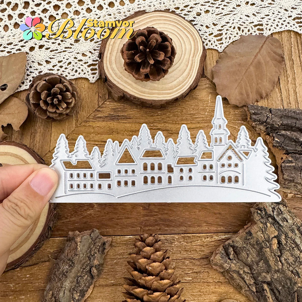 Snijmal Winterhuizen en Bomen voor Kerstnacht Decoraties