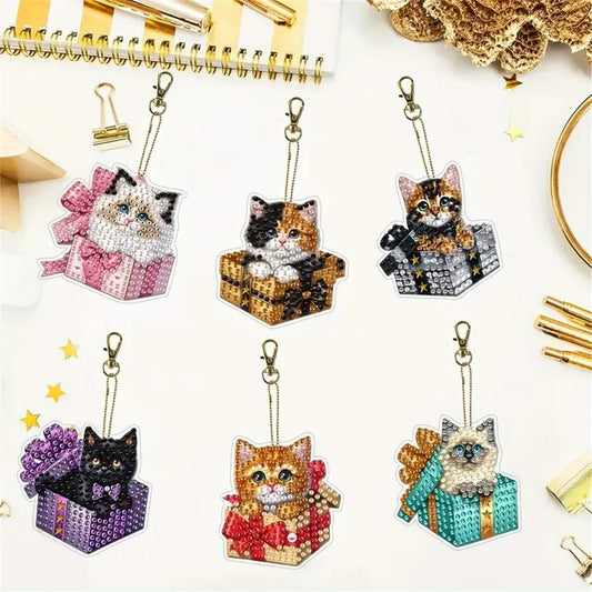 Diamond Painting Sleutelhanger set Dieren – 6 stuks voor beginners