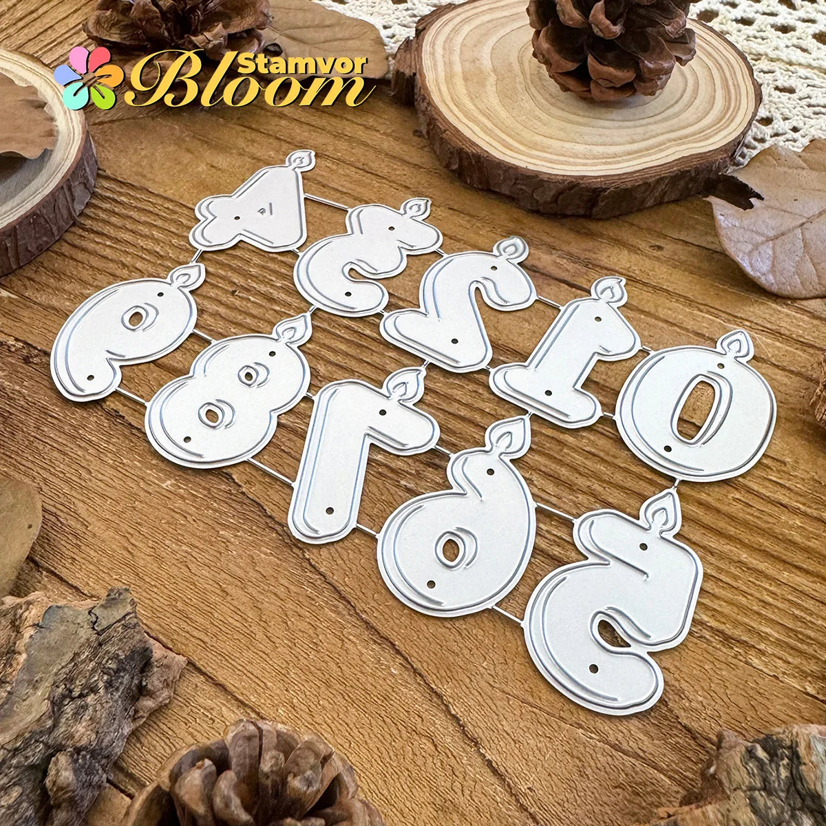 Snijmallen set met cijfers voor verjaardag en jubileum kaarten