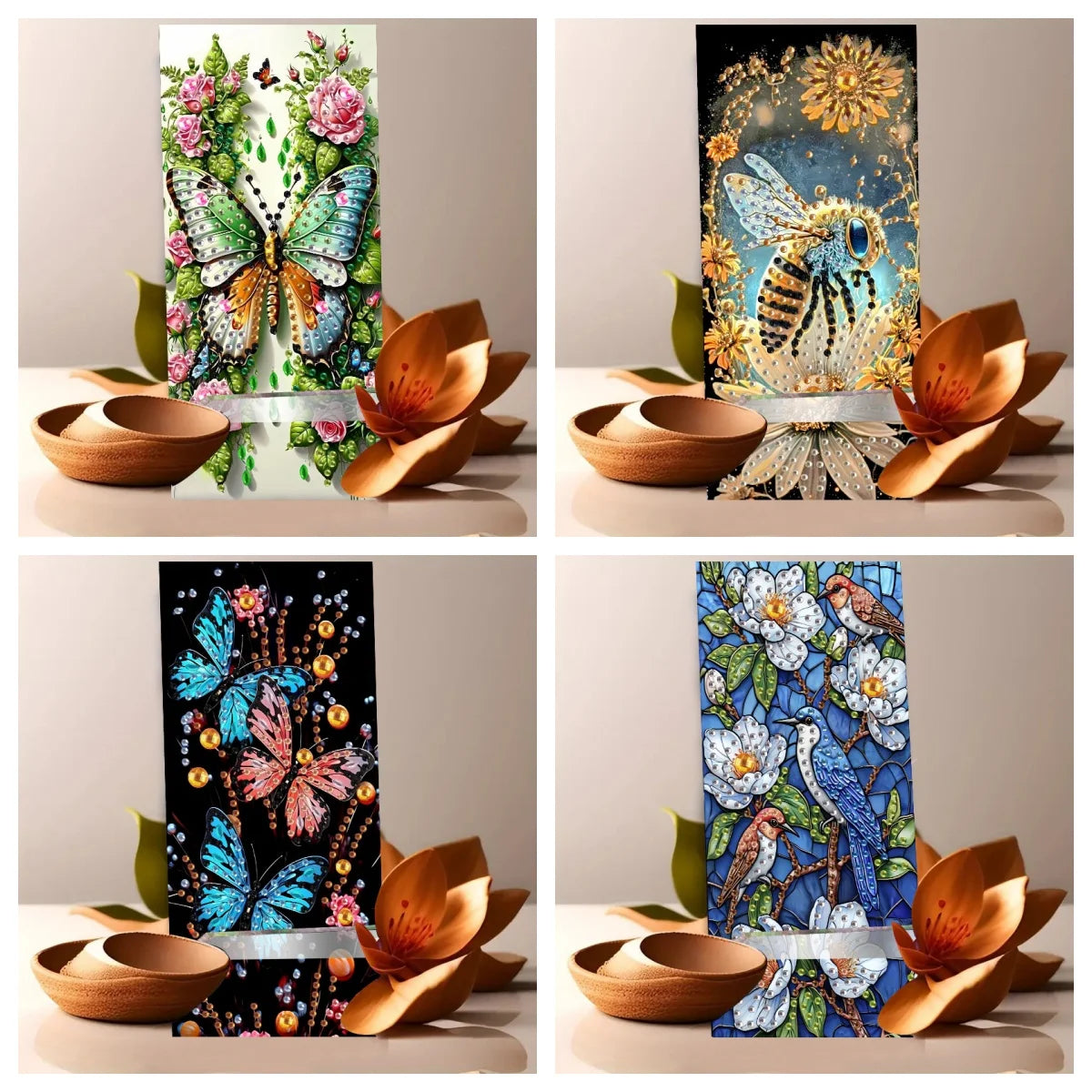 Diamond Painting Telefoon standaard met dieren design en spiegel