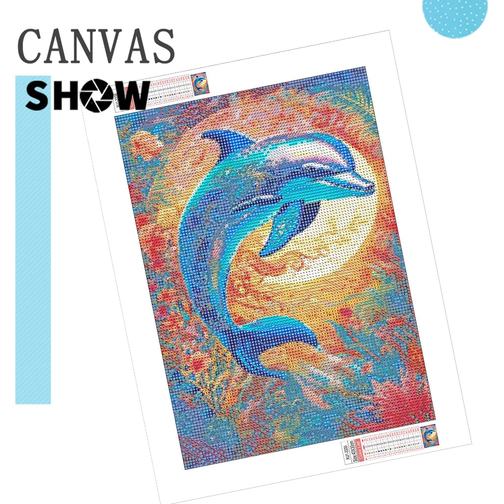 Diamond Painting Dieren - Kleurrijk Dier 30x40 cm Rond - Leeuw 1