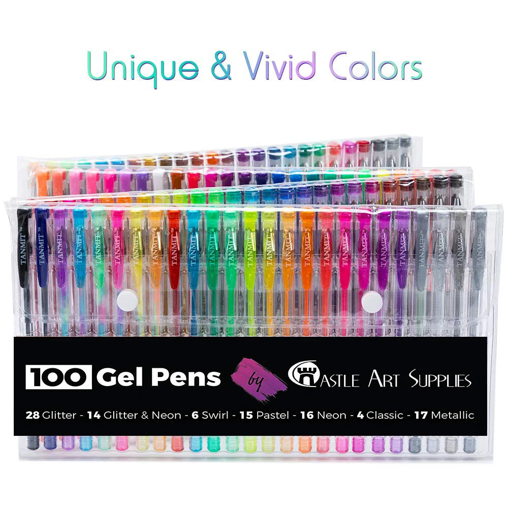 Gelpennen set 100 kleuren gelpennen glitter neon voor kleuren en tekenen