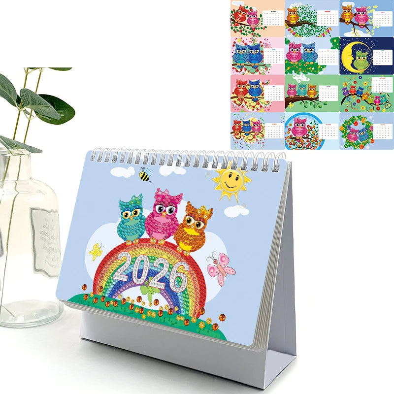 Diamond Painting Kalender met Creatieve Kunstige Steentjes voor Bureau en Thuis