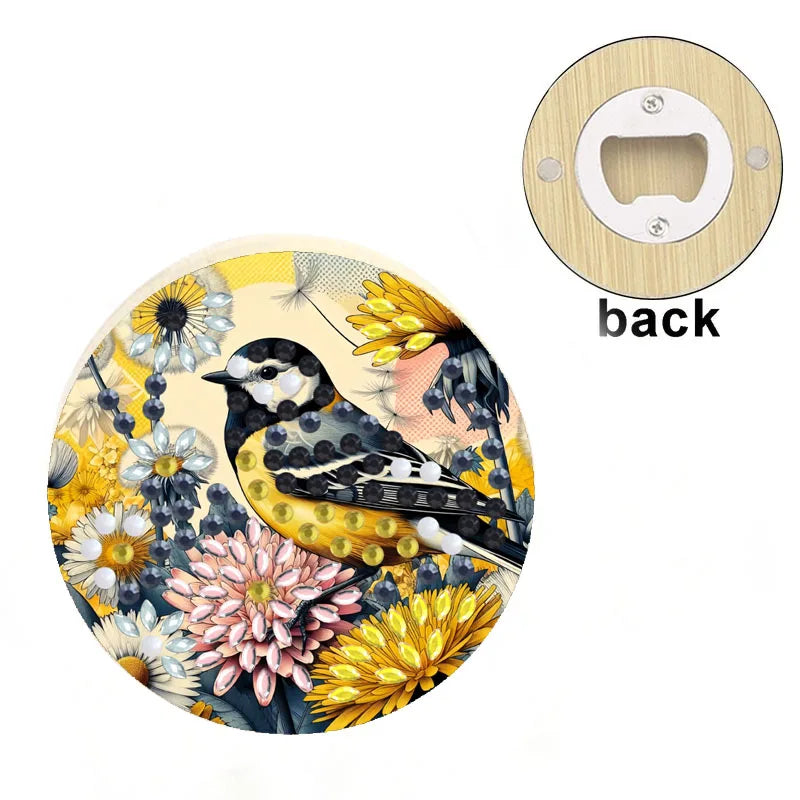 Diamond Painting Flesopener Rond Hout Strass Decoratief