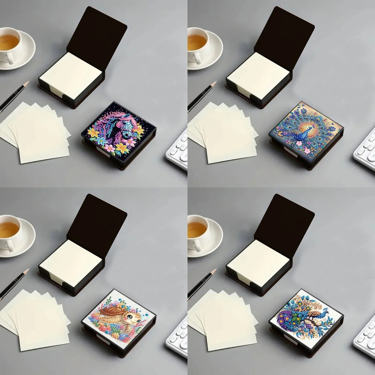 Diamond Painting opbergdoos met onder anderen pauwdesign – stijlvol en praktisch
