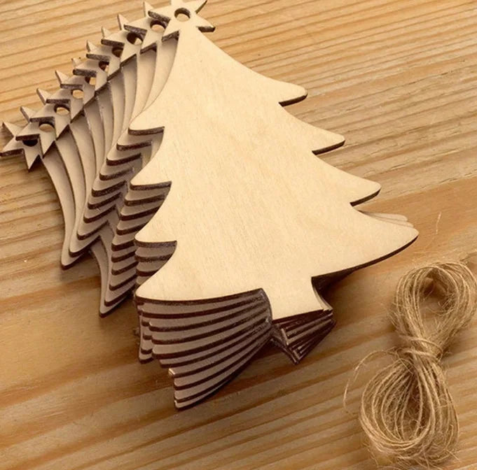 Houten figuur om zelf te kleuren/schilderen kersthanger