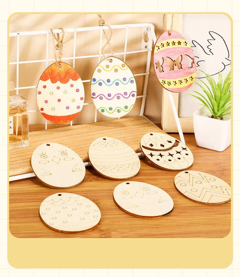 Houten Paas figuur om zelf te kleuren/schilderen – Houten eieren set