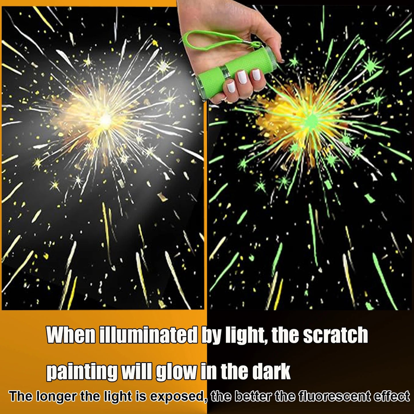 Krastekening set 4 stuks met lichtgevend effect voor volwassenen