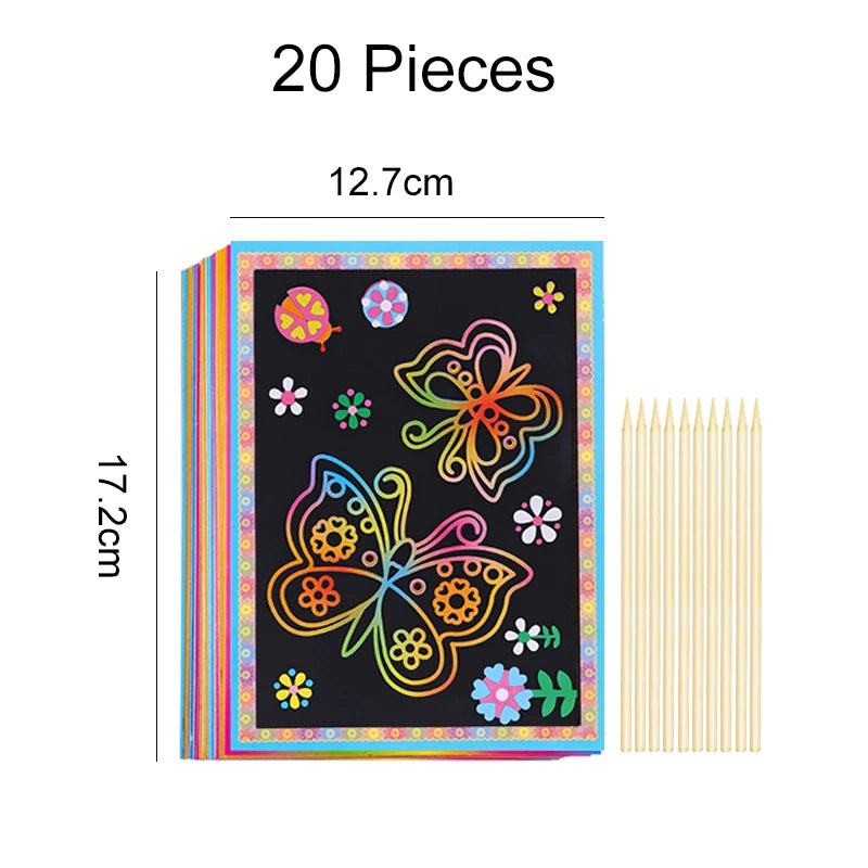 Krastekeningen set magisch tekenpapier met pen voor kinderen