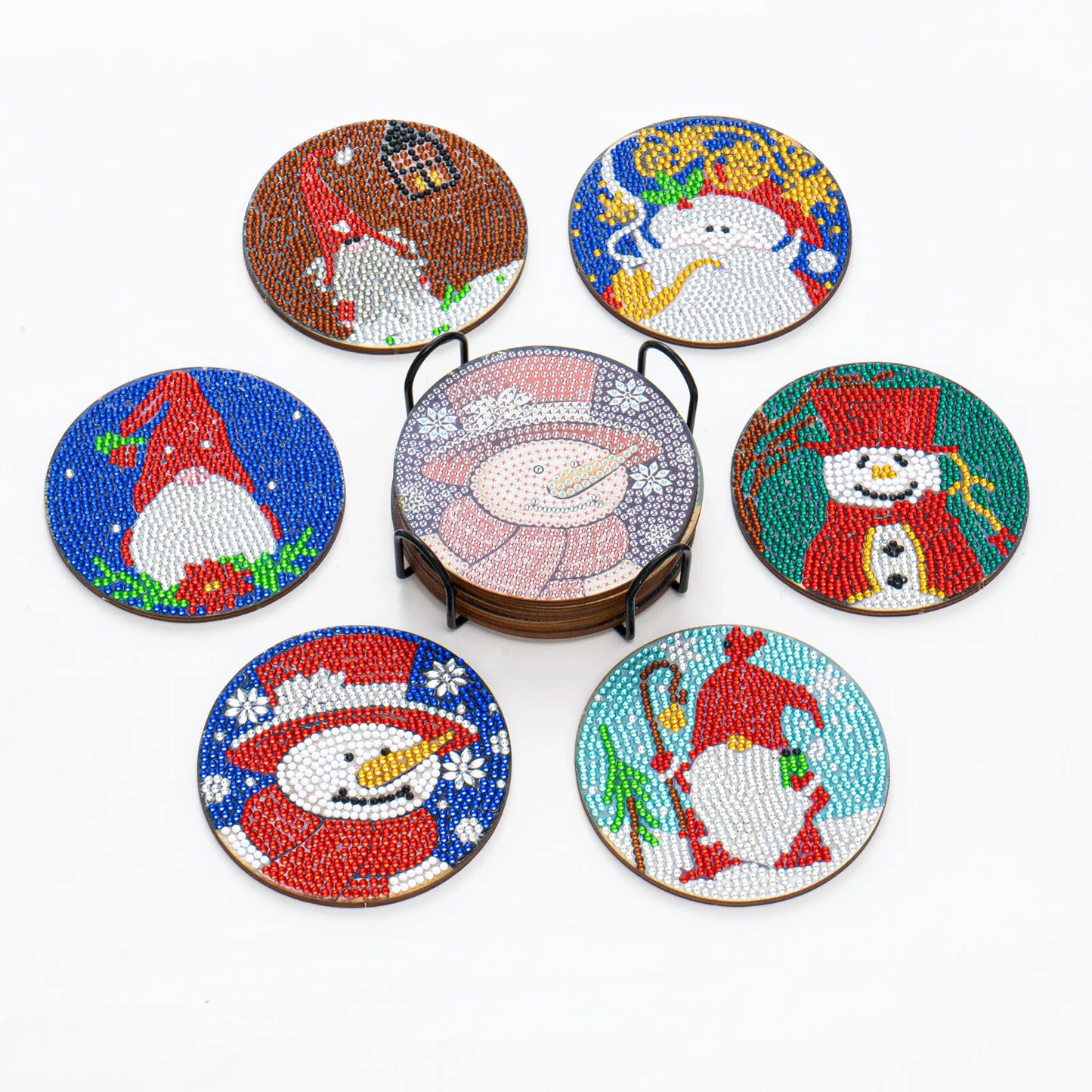 Diamond Painting Kerst Onderzetters met Houder – Creatief en Uniek Cadeau