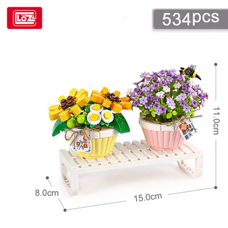 Bouwpakket Bloemenboeket met Rozen – Creatieve Bloemen Bouwstenen Set