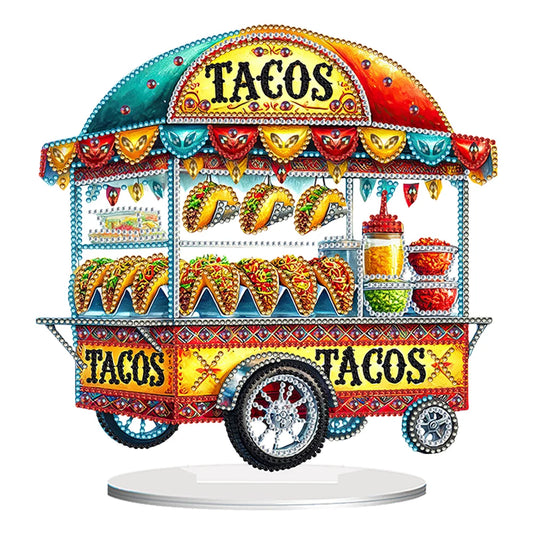 Diamond Painting Tafelornament Acryl Decoratie met Speciale Strass - Taco kar