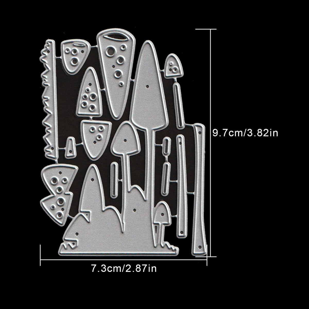 Snijmallen Boslaag met Gras en Paddenstoelen voor Scrapbooking