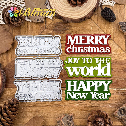 Snijmal Kerst & Nieuwjaars Titels Woorden voor Scrapbooking en Kaarten