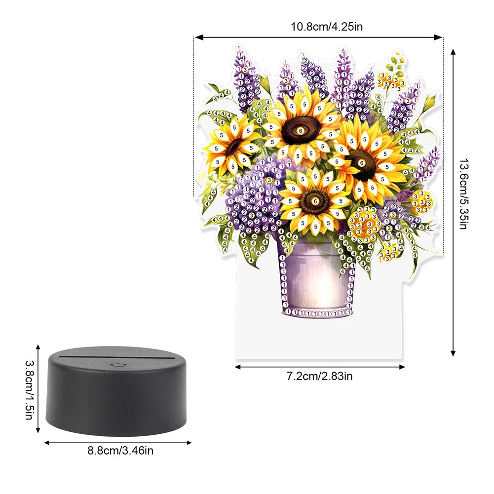 Diamond Painting Lamp met LED Verlichting – Creatieve Tafellamp met Steentjes en Uniek Design
