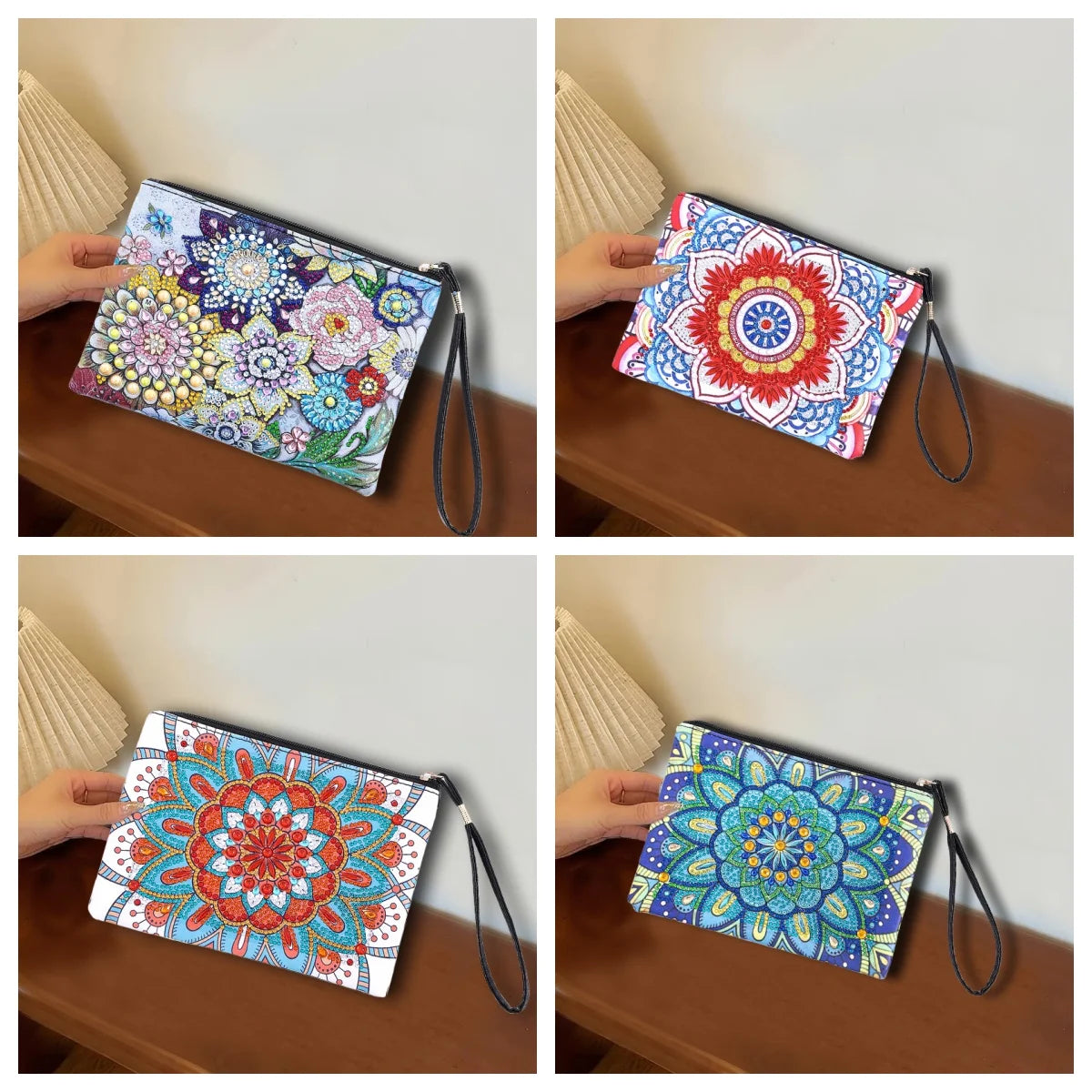 Diamond Painting Etui Mandala Clutch met Strass en PU Leren Afwerking