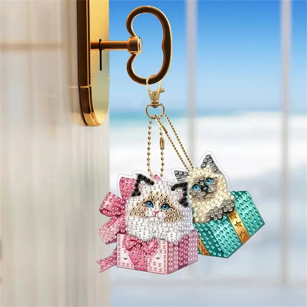 Diamond Painting Sleutelhanger set Dieren – 6 stuks voor beginners