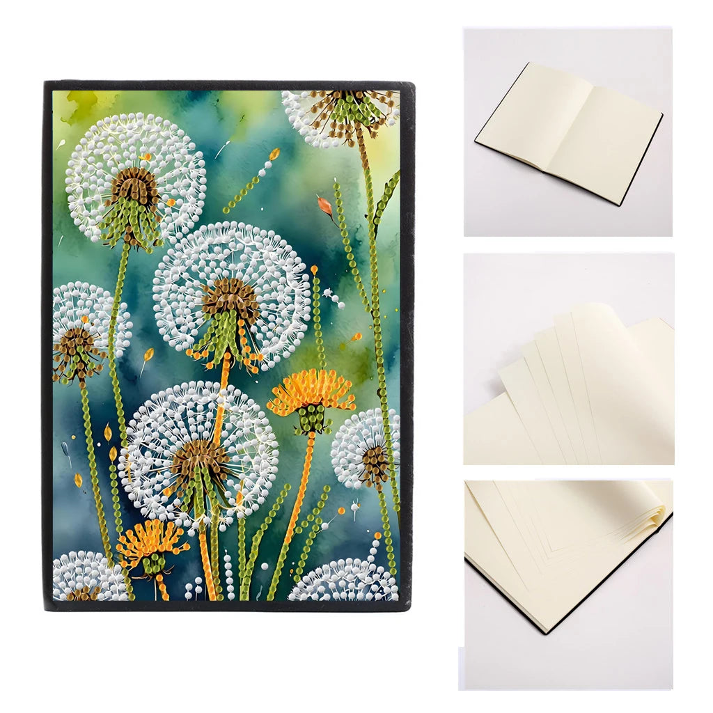 Diamond Painting Notitieboekje met Bloemen PU Leer Cadeau