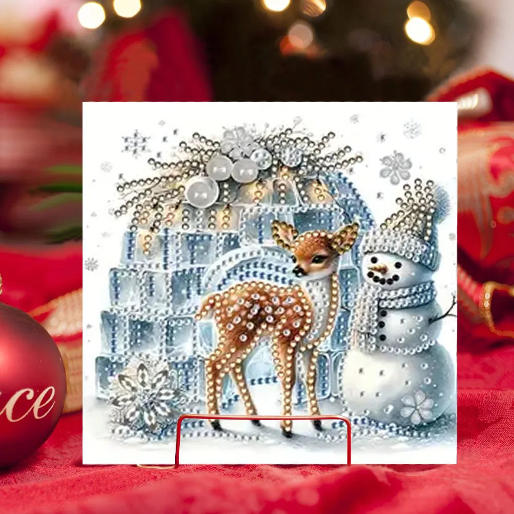 Diamond Painting Kerstkaarten Set met 6 Luxe Wenskaarten en Enveloppen - HK020