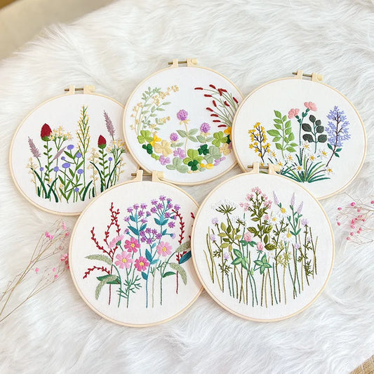 Borduurpakket Rond met Bloemenpatroon voor Beginners en Gevorderden