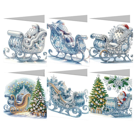 Diamond Painting Kerstkaarten set - 6 stuks