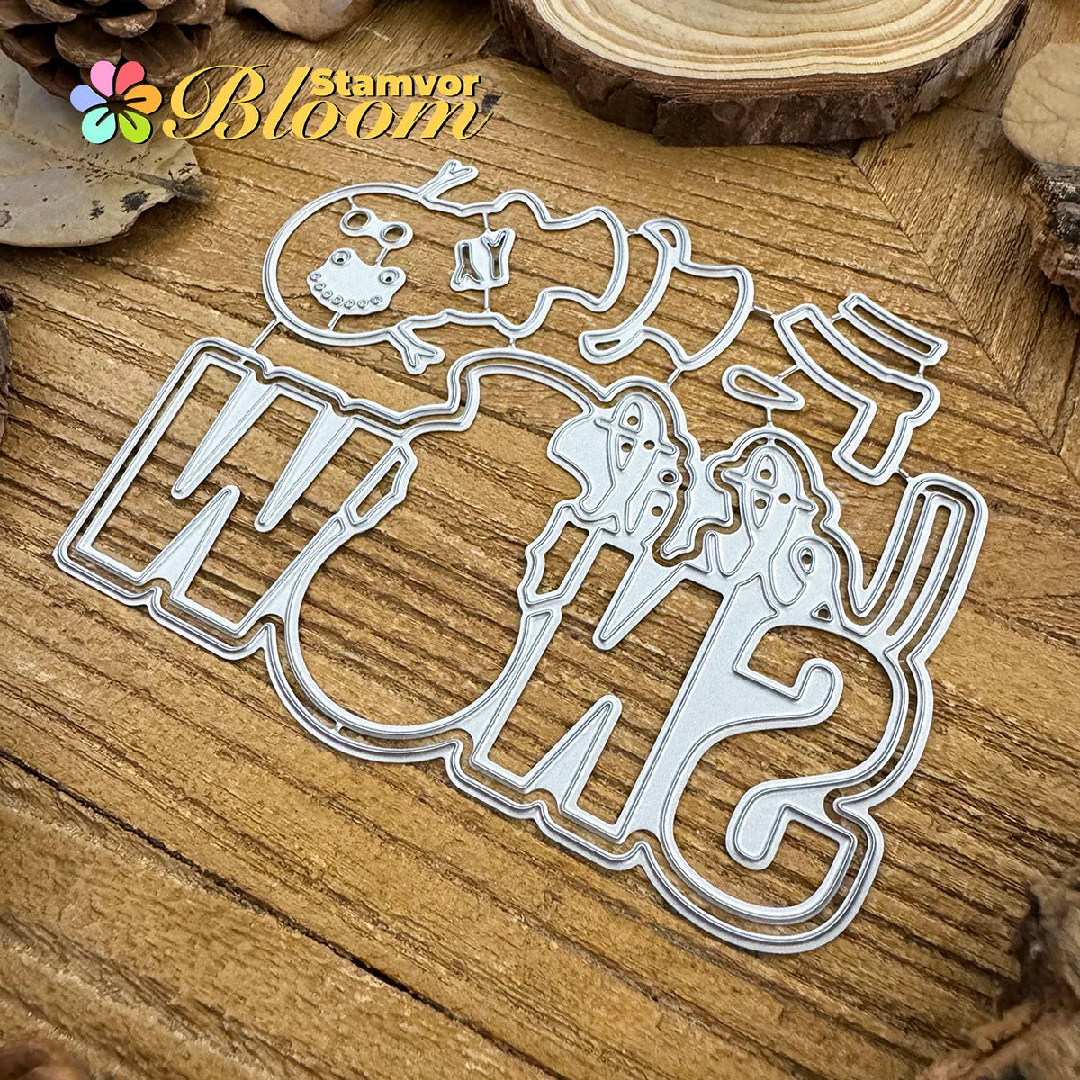 Snijmal Winterse Sneeuwpop met Let It Snow Tekst voor Kaarten en Scrapbooking