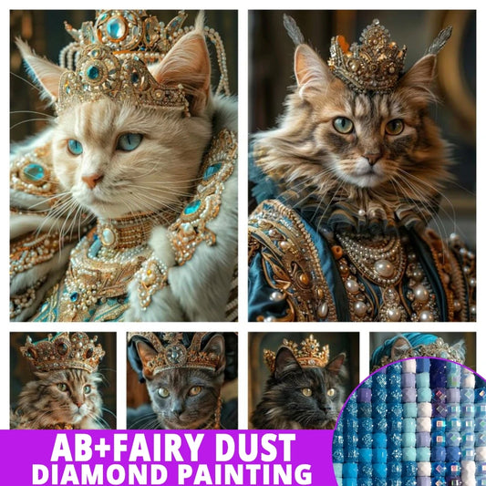 AB Diamond Painting met AB en Fairy dust steentjes Kat