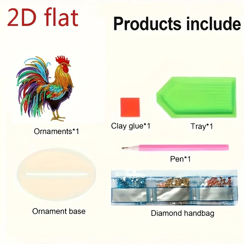 Diamond Painting Tafelornament Haan Decoratie voor Interieur