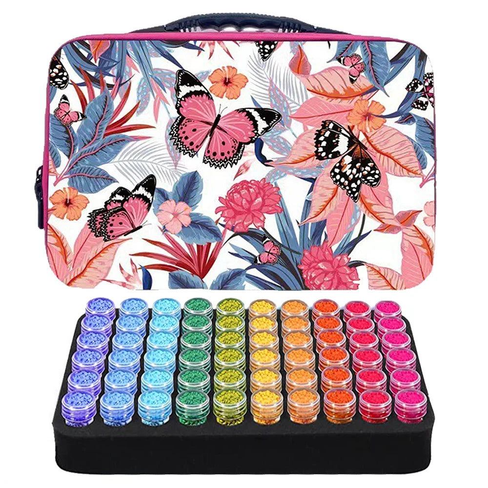 Diamond Painting Sorteer koffer met 60 potjes voor steentjes en accessoires