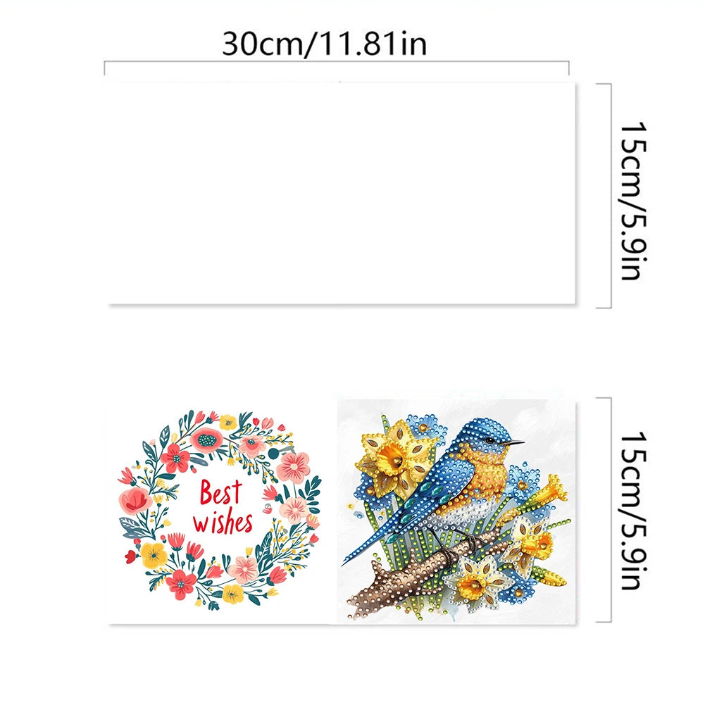 Diamond Painting Wenskaarten set – 6 stuks creatieve groetkaarten knutselpakket - Vlinder