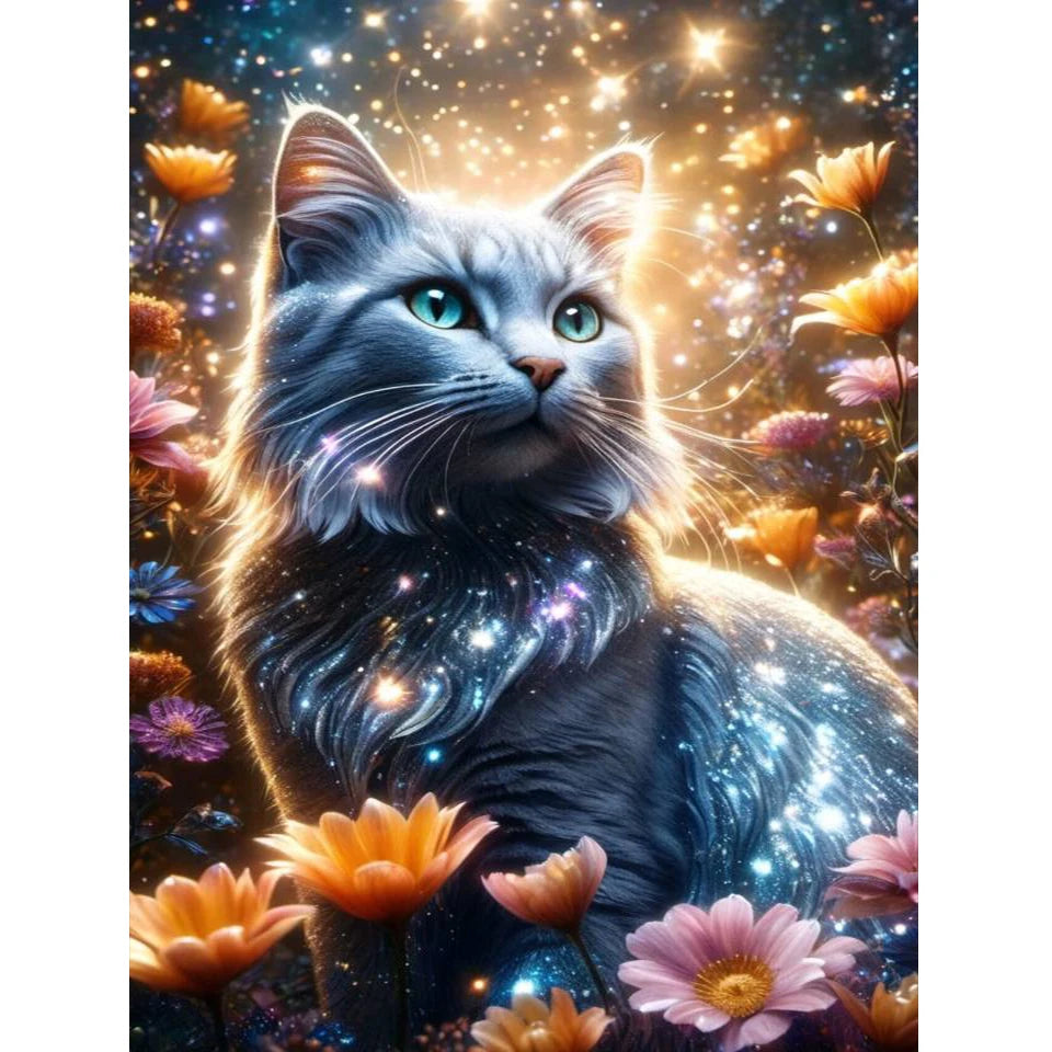 AB Diamond Painting met AB en Fairy dust steentjes Kat