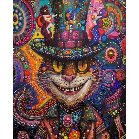 Schilderen op nummer Dieren - Kat Abstract op Canvas voor Volwassenen - 9959863