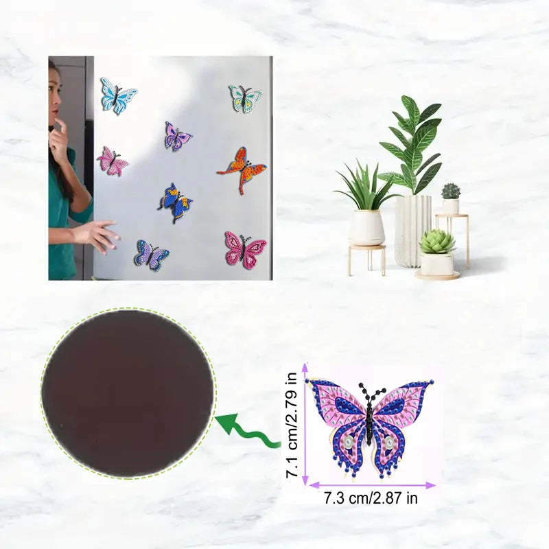 Diamond Painting Magneten Kleurrijke Vlinder Koelkastmagneten