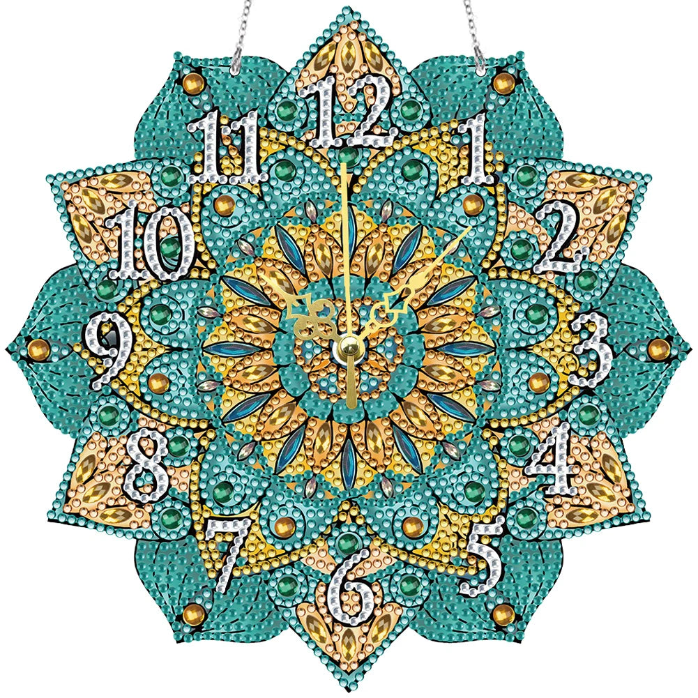 Diamond Painting Klok Mandala Mozaïek Kunstwerk met Kristallen Steentjes