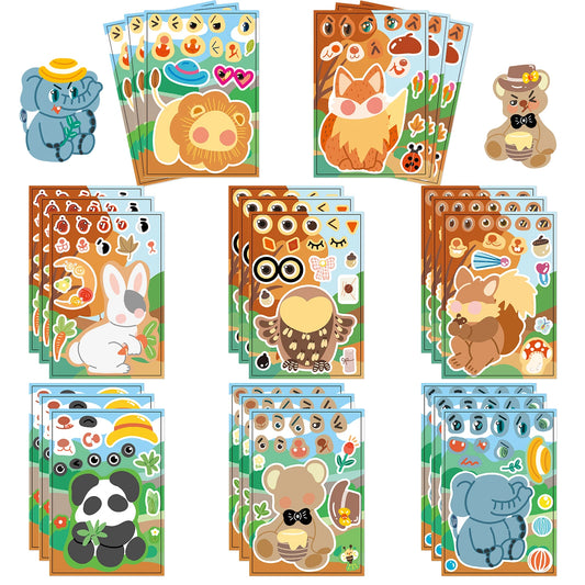 Sticker pret – Schattige bosdieren stickers (8 stuks) waterdicht & herbruikbaar