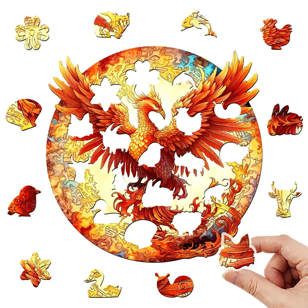 Houten figuren puzzel Phoenix – Delicate Gratitude in luxe geschenkdoos