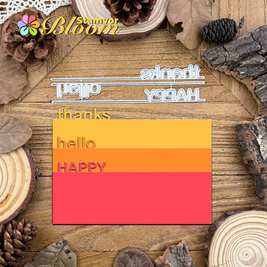 Snijmal Tekstwoorden en Rand voor Scrapbooking en Kaarten