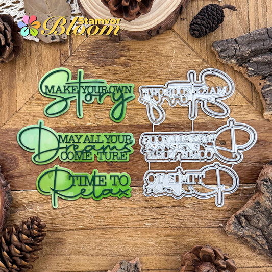 Snijmallen set met lieve teksten en hartverwarmende woorden