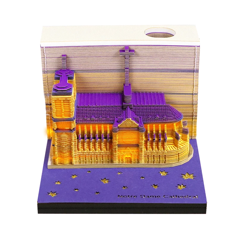 3D Papier Sculptuur Notitieblok / Scheurkalender Decoratie voor Feestdagen en Cadeaus