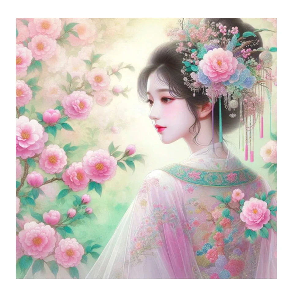 AB Diamond Painting met AB en Fairy dust steentjes – Peach Blossom